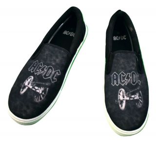 Acdc Ac/dc Mens Slip - On Canvas Shoes Skate Casual Rock Cannon Design