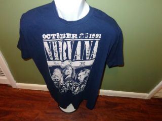 Retro Style Nirvana " Live " Paramount Theatre Seattle 1991 T Shirt Size Xl