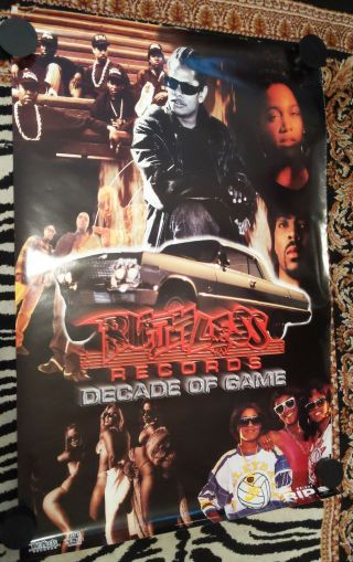 West Coast Rap Promo Poster - Ruthless Records - 10 Year - Eazy E - D.  O.  C.  - Nwa