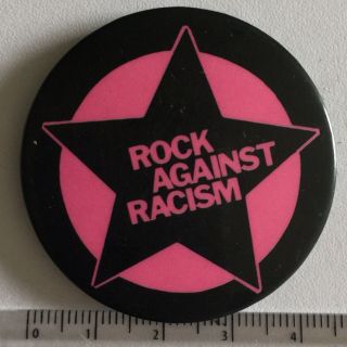 Vtg 1970s/80s Rock Against Racism 45mm Pin Badge The Clash