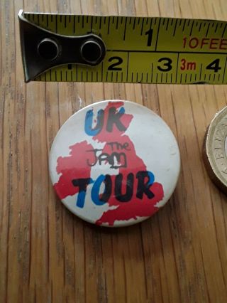 Vintage 1980 25mm The Jam 1980 Uk Tour Badge Mods Punk Weller Pin 23