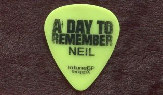 A Day To Remember Concert Tour Guitar Pick Neil Westfall Custom Stage Pick