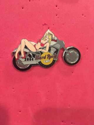 Hard Rock Cafe Pin: Atlantic City Sexy Bikini Girl Motorcycle