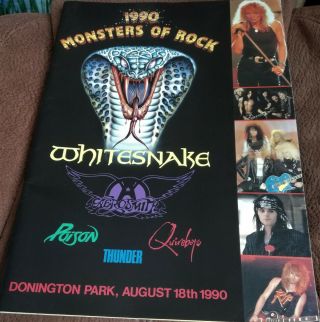 Monsters Of Rock Uk Programme 1990 Metal Hard Rock Whitesnake Aerosmith Thunder