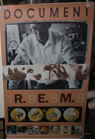 R.  E.  M.  Document Us Promo Poster 24 " X 38 " Vg