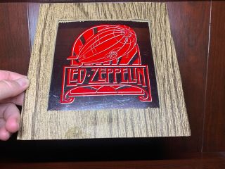 Vintage Led Zeppelin 8” X 8” Carnival Prize Glass Mirror