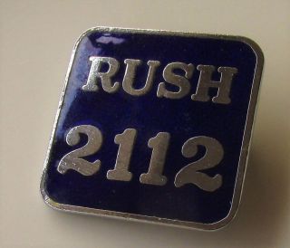 Rush 2112 Vintage Blue Enamel Pin Badge Made In England Old Peart Lee Lifeson