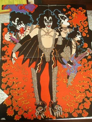 Kiss Gene Simmons " Part 2 Of 4 Piece Solo Album Poster Set " 1978 Aucoin Item