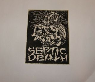 Septic Death 1980 Paper Sticker,  4.  3 " X3.  2 " Pushead,  Thrash Core,  Hardcore Punk