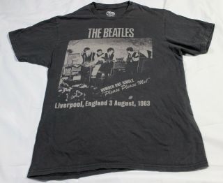 The Beatles Liverpool England 3 August 1963 Please Please Me Gray T Shirt Size M