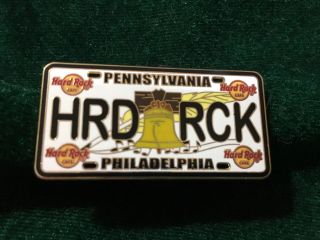 Hard Rock Cafe Pin Philadelphia Pennsylvania License Plate W The Liberty Bell