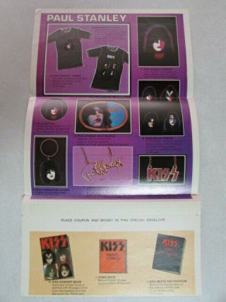 Kiss Army Paul Stanley 1978 Solo Lp Album Merchandise Single Page Mailer Insert