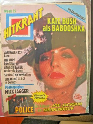 Hitkrant Aug 28 1980 Kate Bush Cure Van Halen Spargo Joe Jackson Police Poster