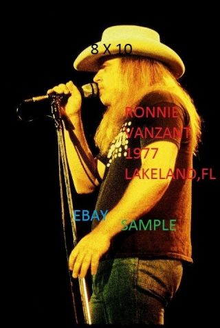 Ronnie Van Zant 1977 Lynyrd Skynyrd 8 X 10 Color Concert Photo 1 Lakeland,  Fl