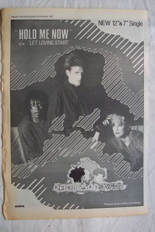 1983 - Thompson Twins - Hold Me Now - Press Advertisment - Poster Size
