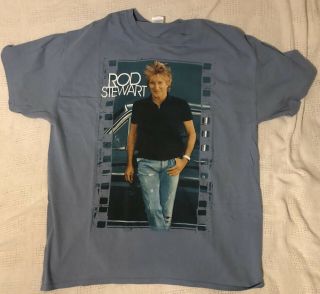 Vintage Rod Stewart Blue Tour T Shirt Xl