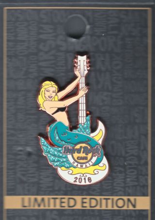 Hard Rock Cafe Pin: Hawaii 2016 Mermaid Girl On Guitar Le300