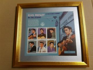 Elvis Presley Framed Stamps In The Studio