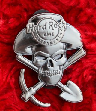 Hard Rock Cafe Sacramento 3d Silver Skull Series Gold Miner Shovel Pick Axe