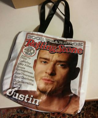 015 Vintage Rolling Stone Hand Bag Justin Timberlake Tote Shopper