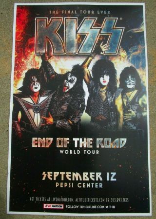 Kiss End Of The Road World Tour 2019 ⚡ Pepsi Center - Denver 11x17 Promo Poster