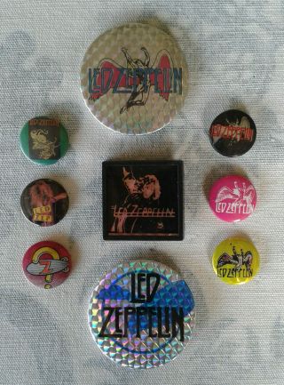 Led Zeppelin Metal & Plastic Pin Badges X9 Vintage 187 Icarus