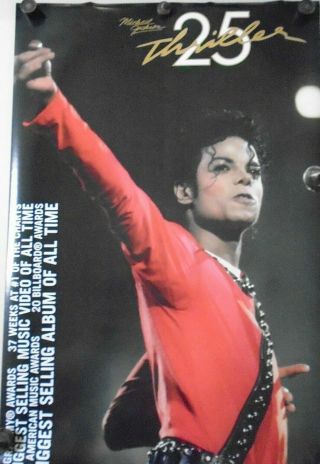 Michael Jackson " 25th Anniv.  Of Thriller " Poster 31357 / Exc.  Cond.  / 24 X 36 "