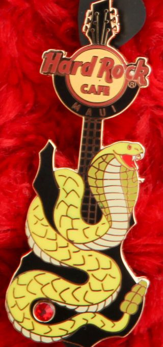 Hard Rock Cafe Pin Maui Snake Guitar Series Year Of The Gemstone Cobra Hawaii