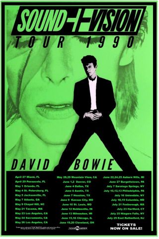 David Bowie 1990 Box Office Concert Poster Usa Or Canada Tour.  You Pick