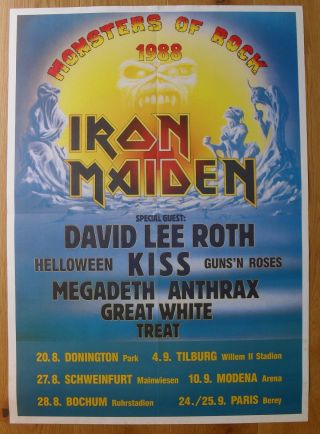Iron Maiden Monsters Of Rock Vintage Poster