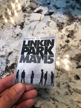 Linkin Park Authentic Laminated Promo Lanyard Pass Minutes To Midnight 2 - Sided
