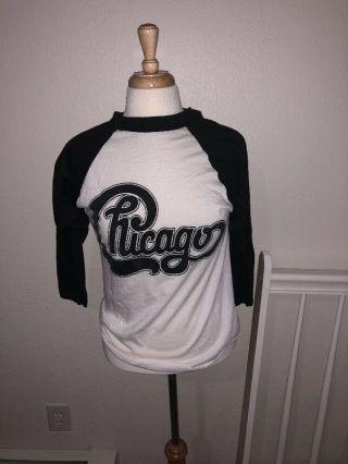 Rare Vintage 80s 1985 Chicago On Tour Concert Tour Band T Shirt Medium Euc