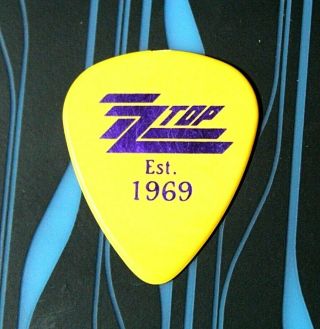 Zz Top // Dusty Hill 2017 Tonnage Tour Guitar Pick // Yellow/purple Est 1969