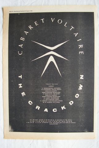 1983 - Cabaret Voltaire - The Crackdown,  Uk Tour - Press Advert - Poster Size