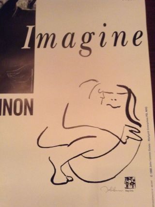 John Lennon Estate Imagine Exhibition Poster From 1988 RARE 4