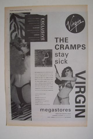 1990 - The Cramps - Stay Sick - Press Advertisment - Poster Size
