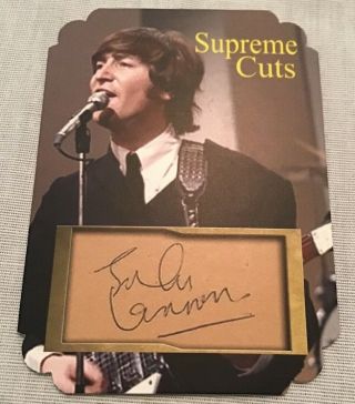 John Lennon The Beatles Supreme Cuts Facs Autograph Sample Card 4/5