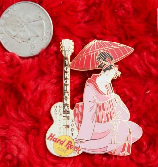 Hard Rock Cafe Pin YOKOHAMA Geisha Girl Year Pink Kimono Umbrella parasol 2