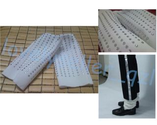 Michael Jackson White Crystal Billie Jean Sequins Socks Mj Costume Socks