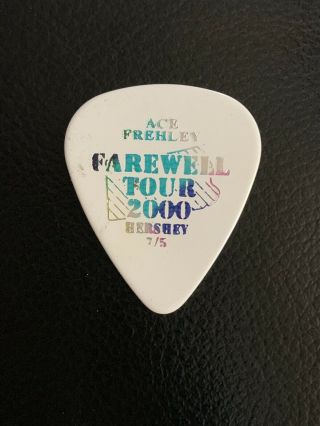 Kiss Ace Frehley Farewell Tour 2000 Guitar Pick Hershey White