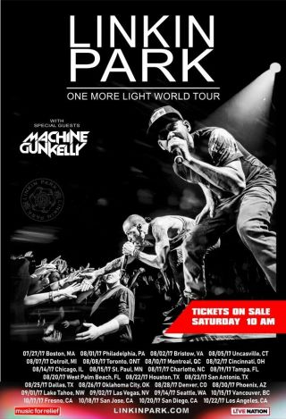 Linkin Park 2017 Box Office Concert Poster Usa / Canada