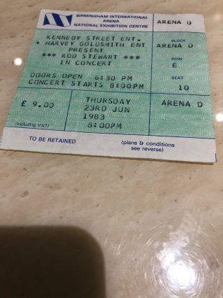 Rod Stewart Concert Ticket 1983