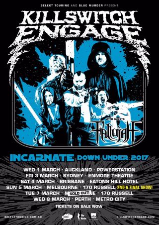 Killswitch Engage " Incarnate Down Under 2017 " Australian Concert Tour Poster
