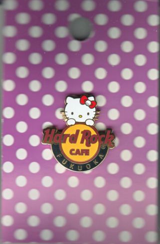 Hard Rock Cafe Pin: Fukuoka Hello Kitty Logo Le300