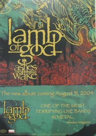 Lamb Of God 2004 Ashes Of The Wake 2 sided promotional poster Old Stock 2