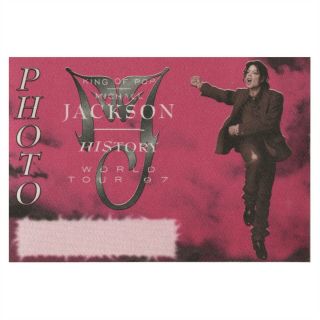 Michael Jackson Authentic Photo 1996 - 1997 Tour Backstage Pass