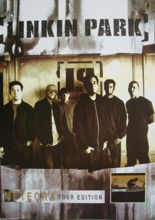 Linkin Park " Meteora Tour Edition " Asian Music Poster - Group Standing By Logo