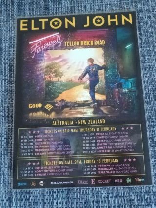 Elton John - 2019/20 Farewell Yellow Brick Road Laminated Australian Tour Poster