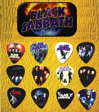 Black Sabbath Guitar Pick Tin Includes Set Of 12 Guitar Picks