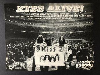 1975 Kiss “alive” Album Release Full Page 8.  5x11 " Promo Ad